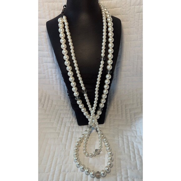 Faux Pearls 2 Strand 32 inch and 38 inches - Picture 1 of 4